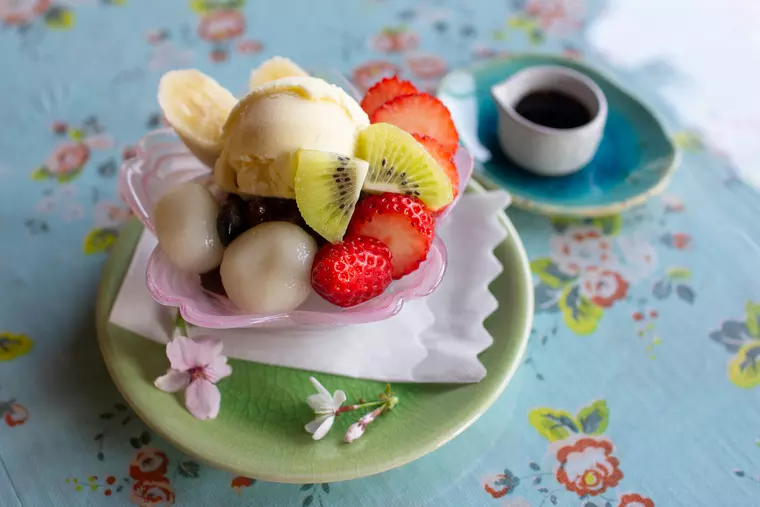 ▲「クリームあんみつセット(クリームあんみつ＋ドリンク)」900円(税込)
※ランチセットのデザートにする場合、ランチ価格に＋650円