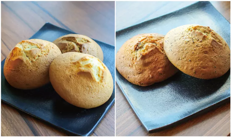 ▲「甘食ぱん」（牛乳、黒糖、プレーン、紅茶、ラムレーズン）
店内 143円～／テイクアウト 140円～(どちらも税込)
※味によって価格が異なります